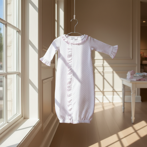 Magnolia Baby Girls Soft Pima Cotton Tiny Dot Converter Gown Preemie & Newborn