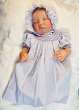 Petit Ami Girls Lavender Purple Bishop Smocked 2pc Baby Dress Daygown Preemie & Newborn