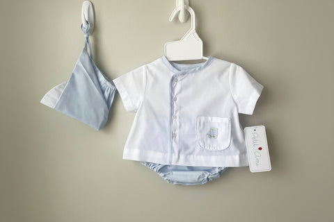 Petit Ami Baby Boys Classic Train Diaper Set with Hat in Newborn 3 6 9 Months