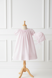 Petit Ami Girls Pink Bishop with Pearls Smocked Daygown 2pc Dress Newborn