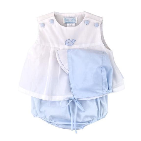 Petit Ami Baby Boys Light Blue Whale 3pc Layette Diaper Set Newborn 3 6 9 Months