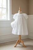 Petit Ami Girls White Bishop Smocked Baby Dress Daygown Christening Preemie  Newborn 3 6 9 Months