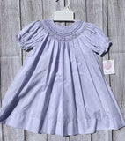 Petit Ami Girls Lavender Purple Smocked Bishop Dress 3 6 9 Months