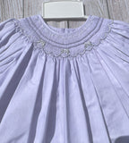 Petit Ami Girls Lavender Purple Smocked Bishop Dress 3 6 9 Months