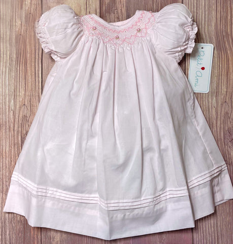 Petit Ami Bishop Day Dress, Pearls, Smock 18 Mth / Pink Petit Ami Bishop Day Dress, Pearls, Smock 18 Mth / Pink