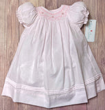 Petit Ami Girls Pink Bishop with Pearls Smocked Dress 3 6 9 12 18 24 months