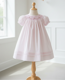 Petit Ami Baby Girls Pink Bishop Smocked Dress 3 6 9 12 18 24 months