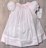 Petit Ami Baby Girls Pink Bishop Smocked Dress 3 6 9 12 18 24 months