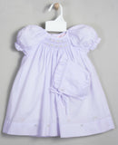 Petit Ami Girls Lavender Multi Smocked Bishop Dress Daygown Newborn