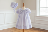 Petit Ami Girls Lavender Multi Smocked Bishop Dress Daygown Newborn