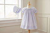 Petit Ami Girls Lavender Multi Smocked Bishop Dress Daygown Newborn