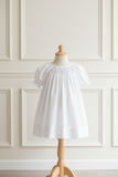 Petit Ami Baby Girls White Multi Smocked Bishop Dress 3 6 9 Months