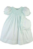 Petit Ami Girls Mint Bishop Smocked Baby Dress Daygown 3 6 9 Months