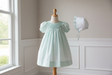 Petit Ami Girls Mint Smocked Bishop Daygown Dress Newborn
