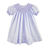 Petit Ami Baby Girls Lavender Purple Bishop Wave Smocked Dress 12 18 24 Months