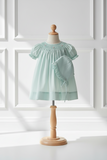 Petit Ami Girls Mint Pearls Bishop Smocked Daygown 2pc Dress Newborn