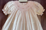 Petit Ami Girls Pink Pearl Bishop Smocked Dress 12 18 24 Months