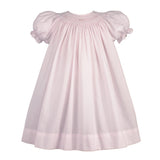 Petit Ami Girls Pink Pearl Bishop Smocked Dress 12 18 24 Months