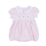 Magnolia Baby Girls Mia's Classic Smocked Bubble Pima Cotton Romper Newborn 3 6 9 Months