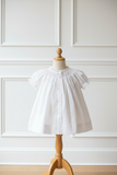 Feltman Brothers Girls White Pink Batiste Smocked Bishop Daygown Dress Newborn