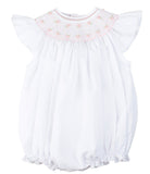 Feltman Brothers Baby Girls White Pink Angel Wing Smocked Bubble Romper 3 6 9 Months