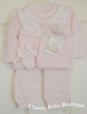 Will'beth Girls Pink Knit Stork Coming Home 4pc Pant Gift Set Size Preemie Newborn