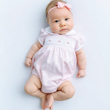 Magnolia Baby Girls Mia's Classic Smocked Bubble Pima Cotton Romper Newborn 3 6 9 Months