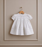 Feltman Brothers Baby Girls White Heirloom Lace & Rose Bullion Dress Newborn