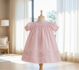Feltman Brothers Baby Girls Pink Heirloom Smocked Bishop Lace Infant Dress 3 6 9 12 18 24 Months