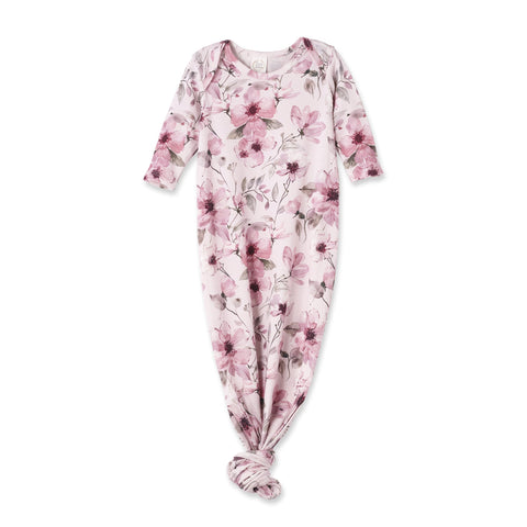 Watercolor Floral Baby Gown - Bamboo Newborn Layette