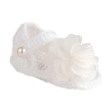 Baby Deer White Crochet Flower Newborn Girls Sandals Crib Shoes Newborn to 3 Months