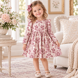 Floral Tapestry Twirl Dress-Bamboo Baby Girl