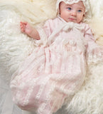 Haute Baby Girls Precious Blush Lace Layette Daygown Dress Newborn