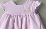 Will'beth Baby Girls Pink Open Back Ruffle 2pc Dress with Bloomers 3 6 9 Months