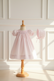Petit Ami Baby Girls Pink Bishop Smocked Baby Dress Daygown Preemie Newborn 3 6 9 Months
