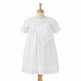 Petit Ami Girls White Bishop Smocked 2pc Baby Dress Daygown Christening Preemie Newborn