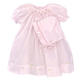 Petit Ami Girls Pink Multi Smocked Bishop Baby Dress Daygown Newborn