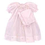 Petit Ami Girls Pink Multi Smocked Bishop Baby Dress Daygown Preemie