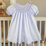 Petit Ami Baby Girls Lavender Purple Bishop Wave Smocked Dress 12 18 24 Months