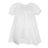 Petit Ami Baby Girls White Multi Smocked Bishop Dress 3 6 9 Months