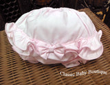 Will'Beth Pink Ruffled Bow Diaper Cover Bloomers Size 0 3 Newborn Baby Girls