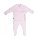 Minutus from Spain 100% Cotton Baby Girls Light Pink Knit Pant Set Preemie Newborn