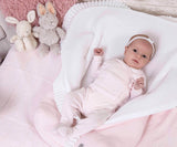 Minutus from Spain 100% Cotton Baby Girls Light Pink Knit Pant Set Preemie Newborn