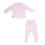 Minutus from Spain 100% Cotton Baby Girls Light Pink Knit Pant Set Preemie Newborn