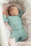 Minutus from Spain 100% Cotton Baby Girls or Boys Unisex Mint Green Knit Pant Set Preemie Newborn