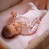 Minutus from Spain 100% Cotton Baby Girls Light Pink Knit Pant Set Preemie Newborn