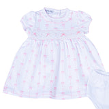 Magnolia Baby Girls Soft Pima Cotton Pink Smocked Bow Dress Amelia's Classics 3 6 9 Months