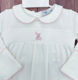 Nellapima Luxurious Baby Girls Pink Teddy Bear Pima Cotton Gown Newborn 0 3 Months