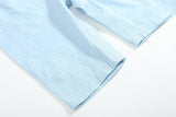 Blue Gingham Train Smocked Longall