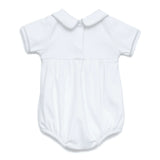 Magnolia Baby Boys Charlie Soft Pima Cotton White Smocked Romper Newborn 3 6 9 Months